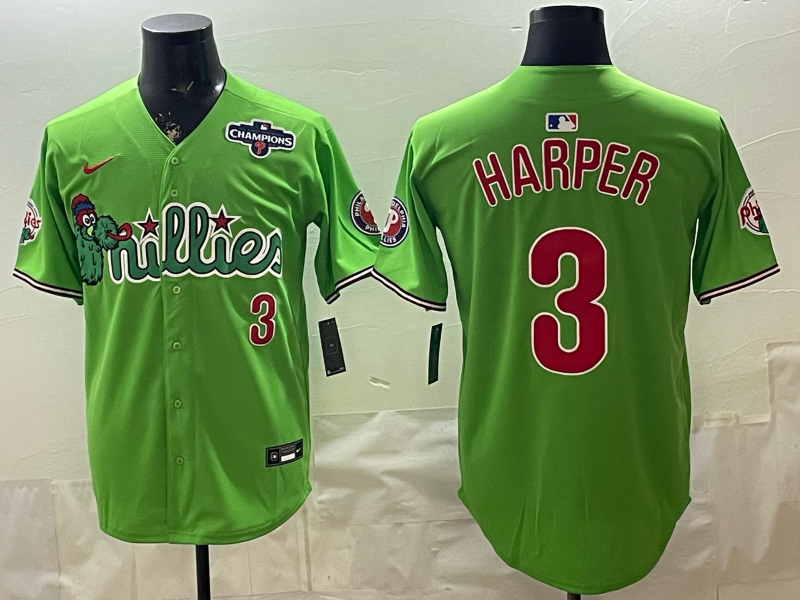 Men 2026 Philadelphia Phillies #3 Harper green Game Nike MLB Jersey 0401002->philadelphia phillies->MLB Jersey